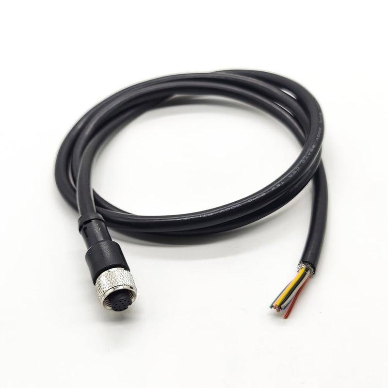 Elecbee M12 Cable A-Code Single Female Head Straight Connector Aviation Socket Electrical Cable (12 Pin 1M/3.3ft Cable) - Image 3